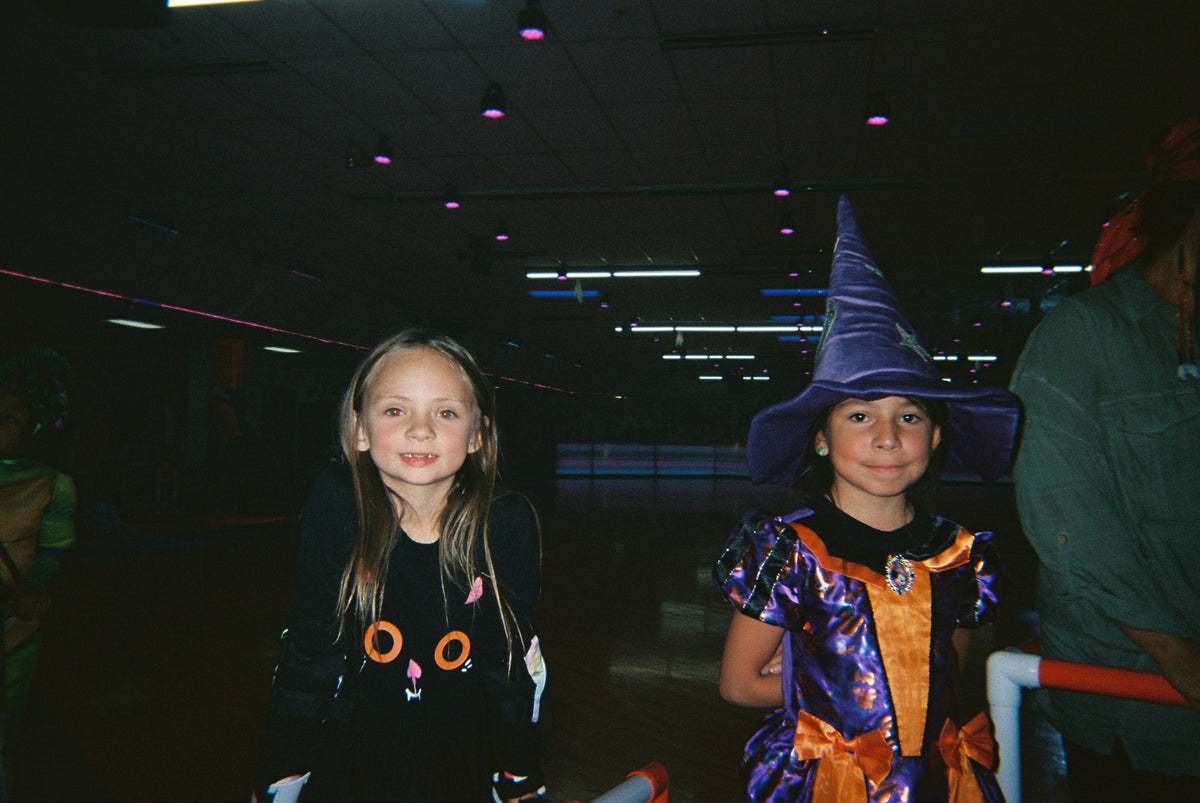 Kids in Halloween costumes at Ritz Magic Wheels