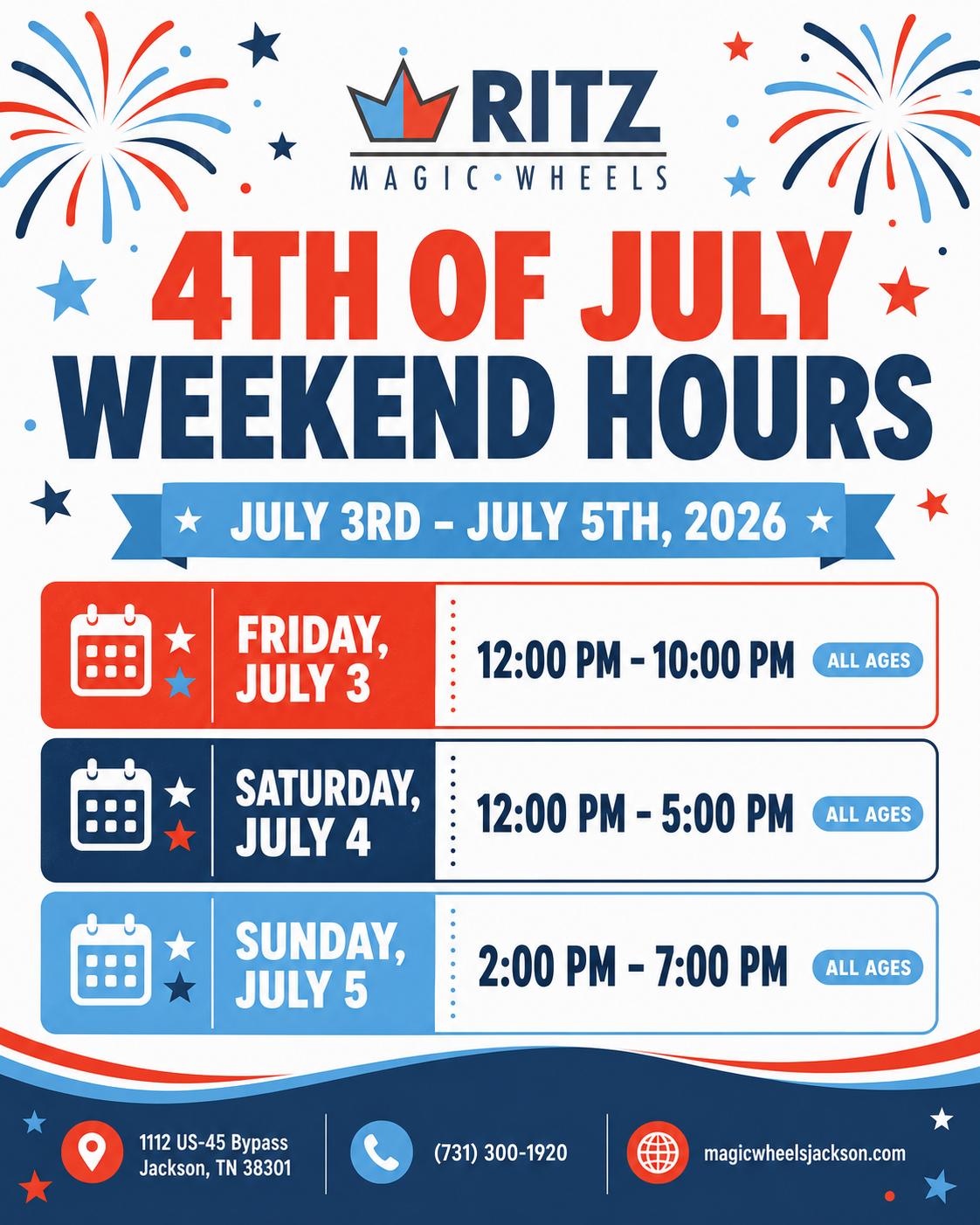 4TH OF JULY WEEKEND SPECIAL